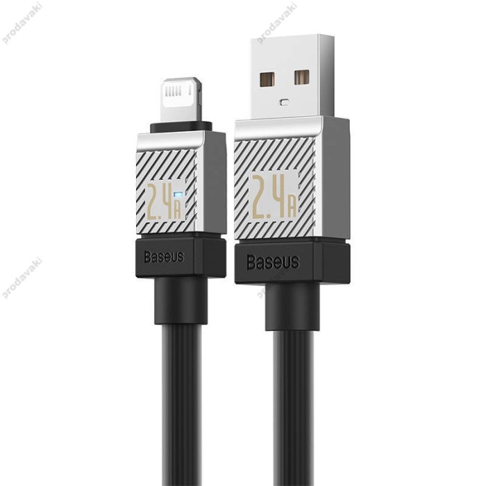 USB кабель Baseus CoolPlay Series Fast Charging Cable USB to Lightning 2.4A 2m Black CAKW000501