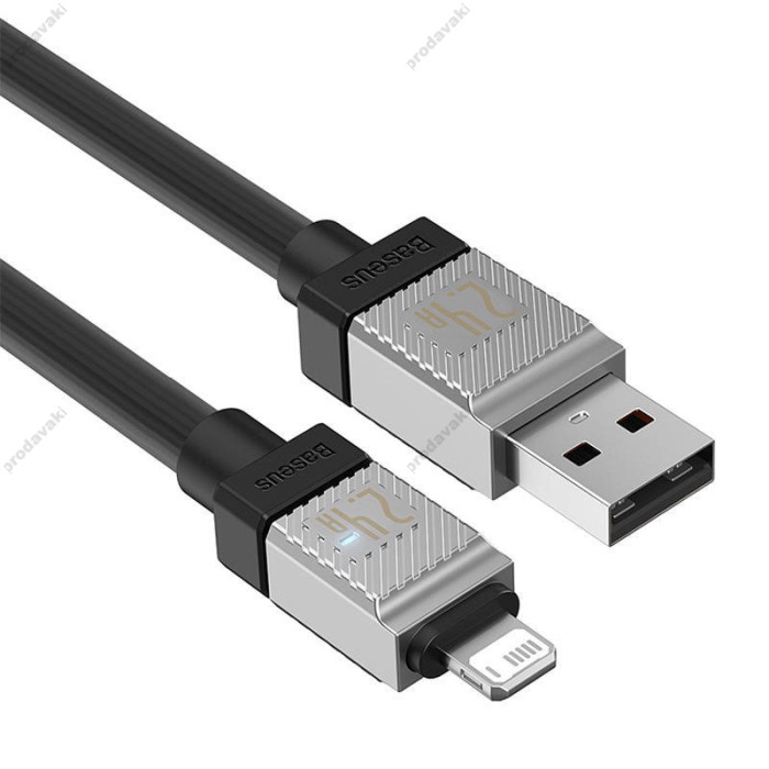 USB кабель Baseus CoolPlay Series Fast Charging Cable USB to Lightning 2.4A 2m Black CAKW000501