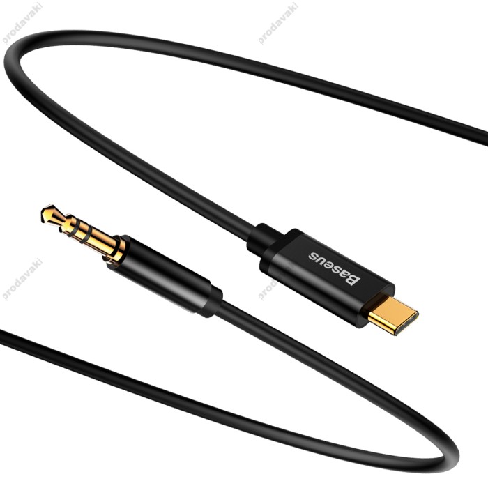 Кабель Baseus Yiven M01 Type-C to AUX(3,5) 1,2m. Black CAM01-01 Black