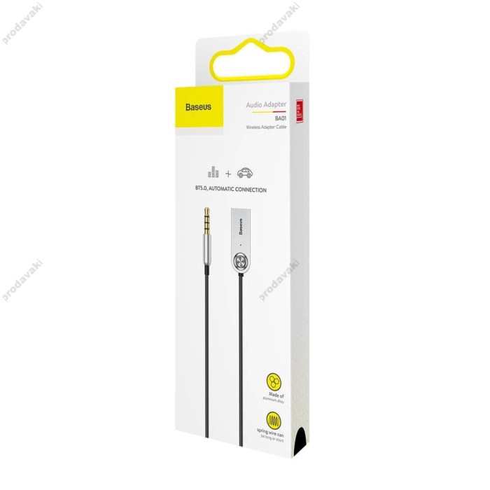 Автомобільний Bluetooth адаптер Baseus BA01 BT USB to AUX cable Black CABA01-01