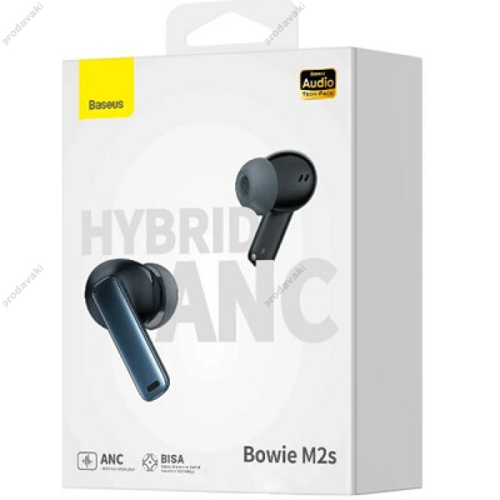 Бездротові Bluetooth навушники Baseus Bowie M2s True Wireless Earphones BT 5.3 Black NGTW350101
