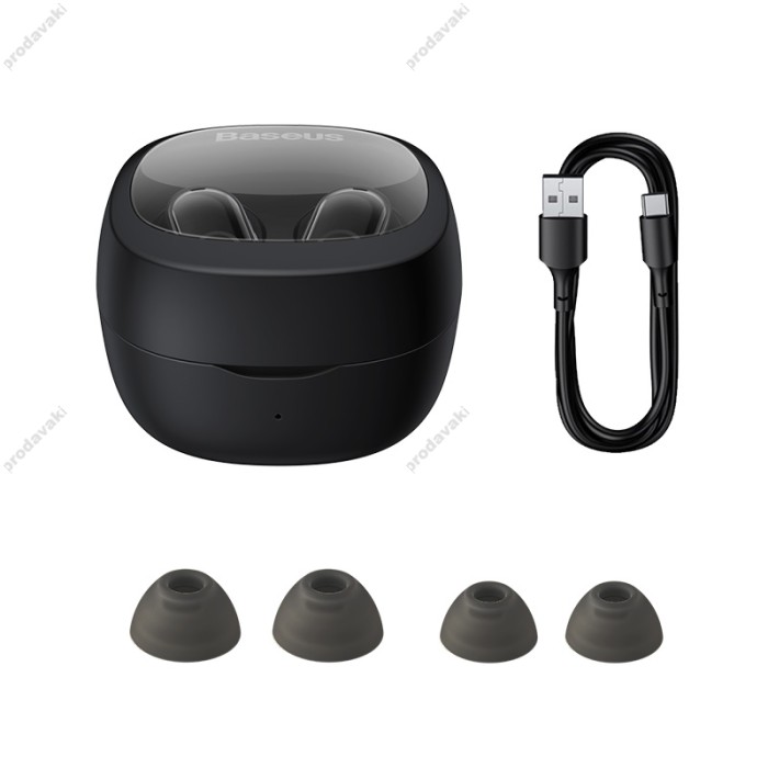 Бездротові Bluetooth навушники Baseus Bowie WM02 True Wireless Earphones BT 5.3 Black NGTW180101