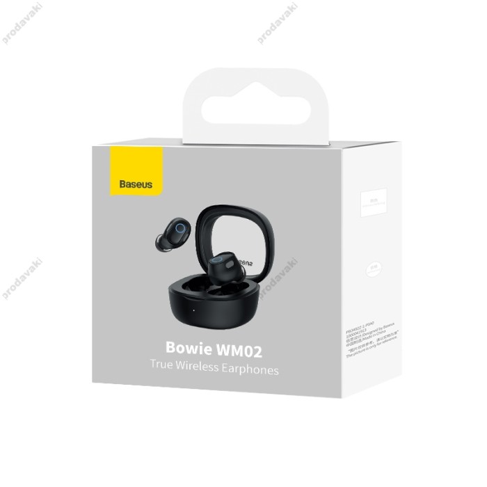 Бездротові Bluetooth навушники Baseus Bowie WM02 True Wireless Earphones BT 5.3 Black NGTW180101