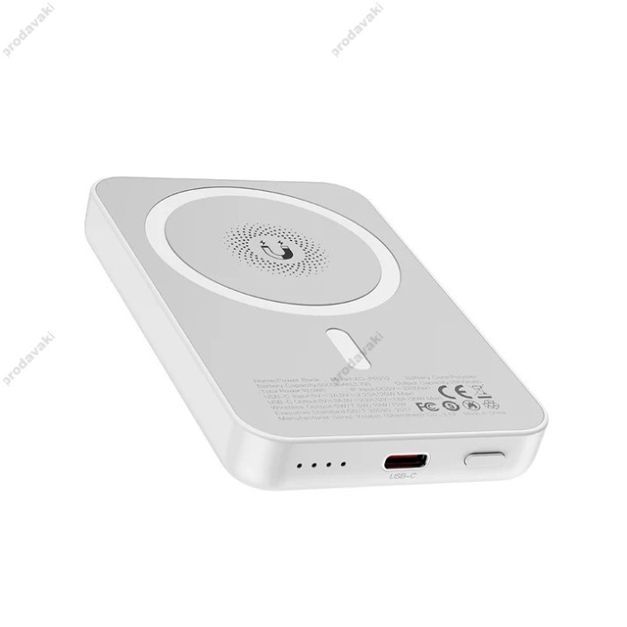 Повербанк портативний акумулятор Power bank XO PR212 MagSafe магнітний 15W 5000 mAh White