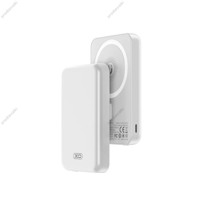 Повербанк портативний акумулятор Power bank XO PR212 MagSafe магнітний 15W 5000 mAh White