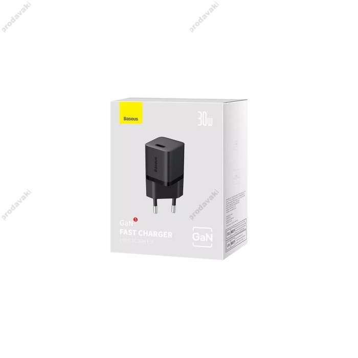 Мережевий зарядний пристрій Baseus GaN5 Fast Charger (mini) 30W Black CCGN070401