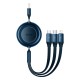 Кабель USB PD Baseus Bright Mirror 2 Series 3-in-1 USB to M+L+C 3.5A 1.1m Blue CAMJ010003