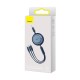 Кабель USB PD Baseus Bright Mirror 2 Series 3-in-1 USB to M+L+C 3.5A 1.1m Blue CAMJ010003