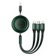 Кабель USB PD Baseus Bright Mirror 2 Series 3-in-1 USB to M+L+C 3.5A 1.1m Green CAMJ010006