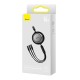 Кабель USB PD Baseus Bright Mirror 2 Series Retractable 3-in-1 USB to M+L+C 66W 1.1m Black CAMJ010101