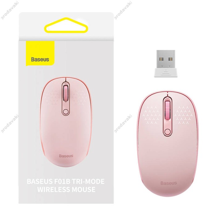Комп'ютерна мишка Baseus F01B Tri-Mode Wireless Mouse Baby Pink B01055503413-00
