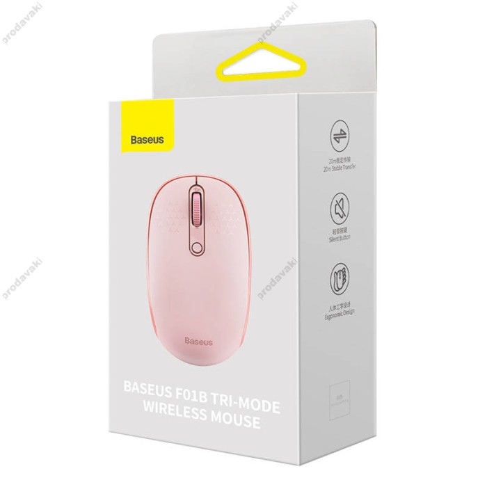 Комп'ютерна мишка Baseus F01B Tri-Mode Wireless Mouse Baby Pink B01055503413-00