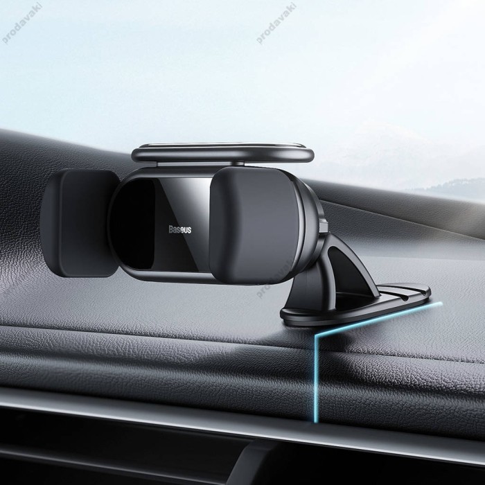 Автомобільний тримач із бездротовою зарядкою Baseus Steel Cannon pro Solar Electric Car Mount Black SUGP010001