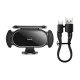 Автомобільний тримач із бездротовою зарядкою Baseus Steel Cannon pro Solar Electric Car Mount Black SUGP010001