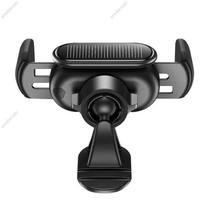 Автомобільний тримач із бездротовою зарядкою Baseus Steel Cannon pro Solar Electric Car Mount Black SUGP010001