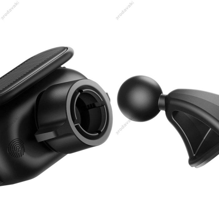 Автомобільний тримач із бездротовою зарядкою Baseus Steel Cannon pro Solar Electric Car Mount Black SUGP010001