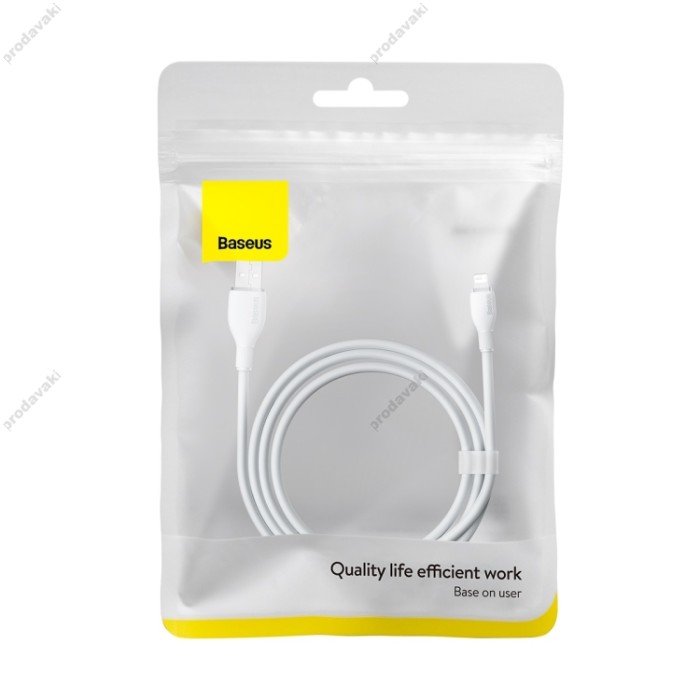 Кабель USB Baseus Pudding Series Fast Charging Cable USB to Lightning Iphone 2.4A 2m White P10355700221-01