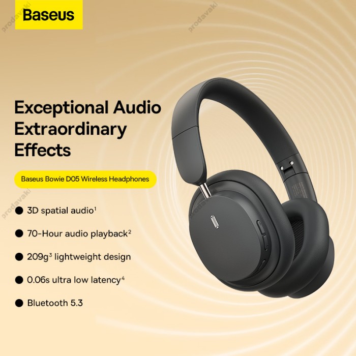 Бездротові Bluetooth навушники BASEUS Bowie D05 Wireless Headphones Black A00024601113-00