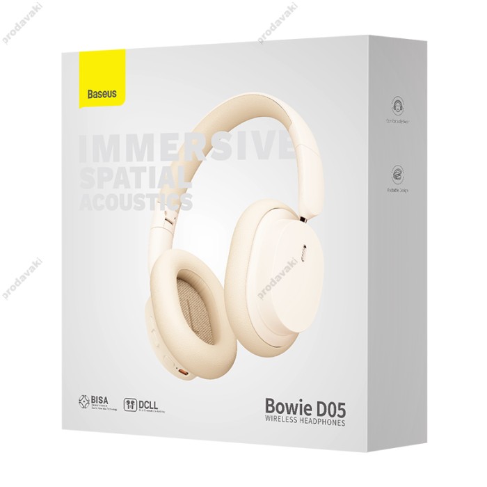 Бездротові Bluetooth навушники BASEUS Bowie D05 Wireless Headphones BT5.3 Creamy-white NGTD020202