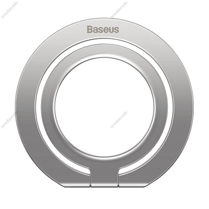 Кільце c MagSafe Foldable Metal Ring Stand Baseus Halo Series Single-ring Silver SUCH000012