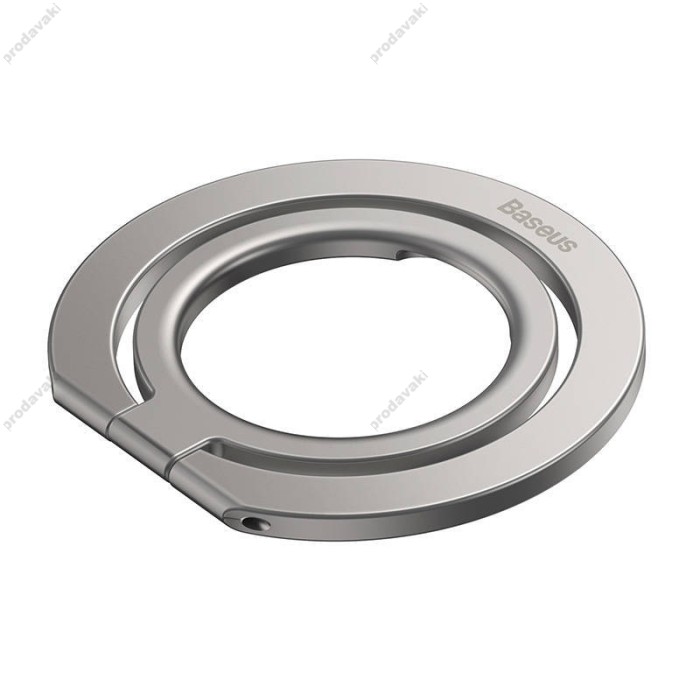 Кільце c MagSafe Foldable Metal Ring Stand Baseus Halo Series Single-ring Silver SUCH000012