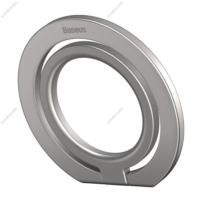 Кільце c MagSafe Foldable Metal Ring Stand Baseus Halo Series Single-ring Silver SUCH000012