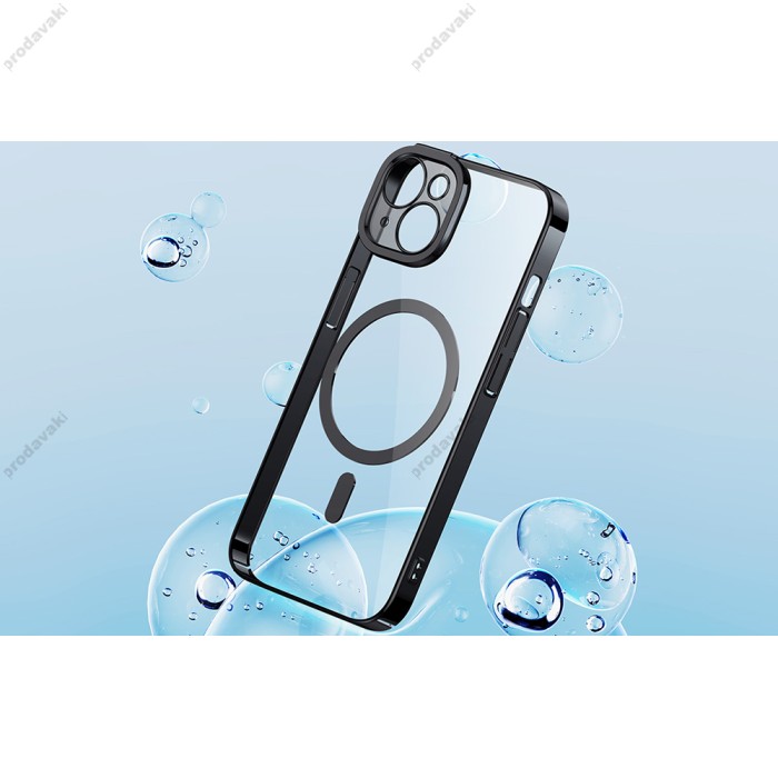 Чохол Baseus Glitter Series Magnetic Case + Скло для Apple iPhone 14 Plus (ARMC010201) Black