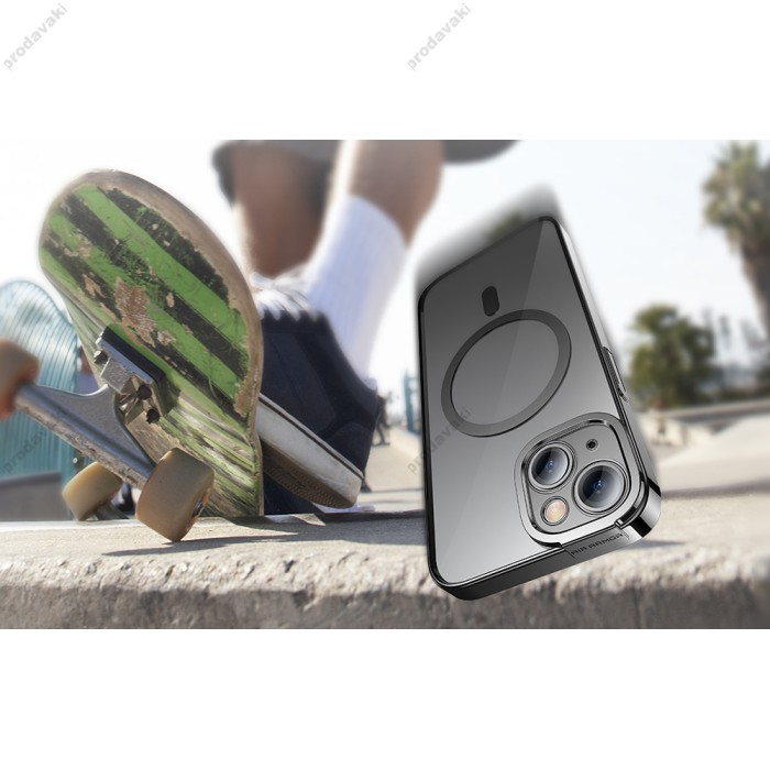 Чохол Baseus Glitter Series Magnetic Case + Скло для Apple iPhone 14 Plus (ARMC010201) Black
