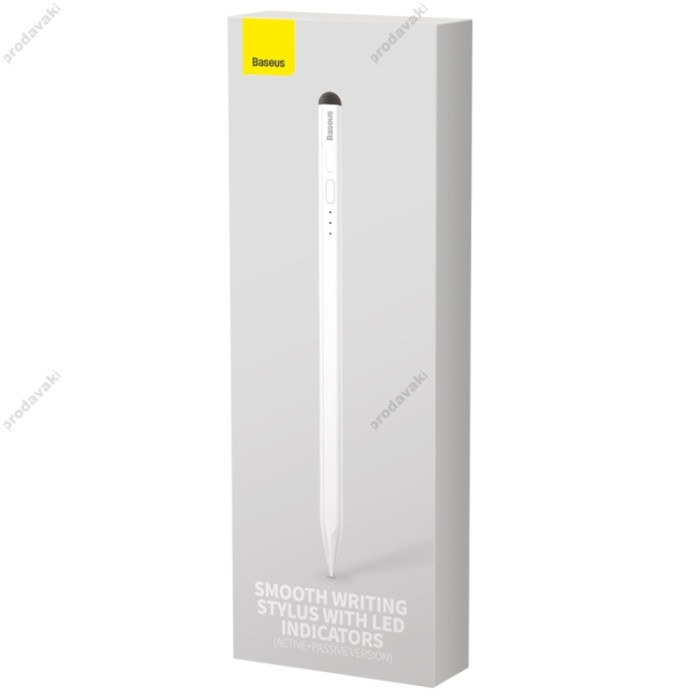 Стілус Baseus Smooth Writing Stylus з Led-індикатором (Active+Passive version) з кабелем Білий (SXBC040002)