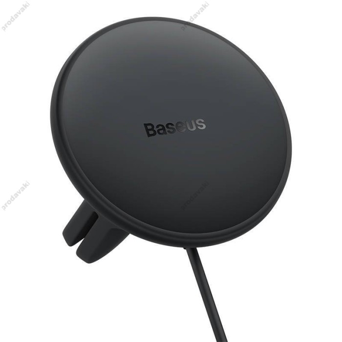Автомобільний тримач із бездротовою зарядкою Baseus CW01 Magnetic Wireless Charging 15W (+АЗУ Type-c 25W) Black SUCX040101