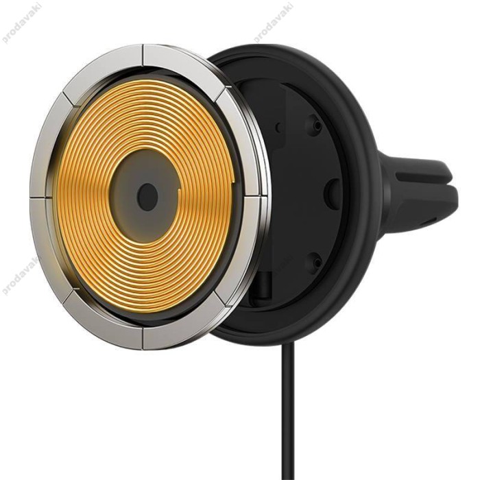 Автомобільний тримач із бездротовою зарядкою Baseus CW01 Magnetic Wireless Charging 15W (+АЗУ Type-c 25W) Black SUCX040101