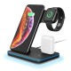 Бездротова зарядка стенд smart 3in1 fast 15w (phone+apple watch+airpods)