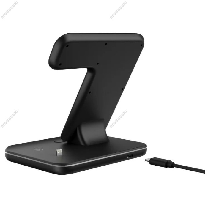 Бездротова зарядка стенд smart 3in1 fast 15w (phone+apple watch+airpods)