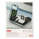 Бездротова зарядка стенд 4 IN1 AUTOMATIC (iPhone, iWatch, AirPods, Clock) 15W FAST Silver-black