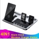 Бездротова зарядка стенд 4 IN1 AUTOMATIC (iPhone, iWatch, AirPods, Clock) 15W FAST Silver-black