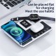 Бездротова зарядка стенд 4 IN1 AUTOMATIC (iPhone, iWatch, AirPods, Clock) 15W FAST Silver-black
