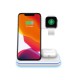 Бездротова зарядка стенд smart 3in1 NEW All WIRELESS fast 15w (phone+apple watch+airpods) White
