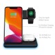 Бездротова зарядка стенд smart 3in1 NEW All WIRELESS fast 15w (phone+apple watch+airpods) Black
