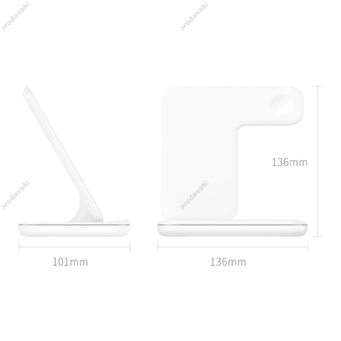 Бездротова зарядка стенд smart 3in1 NEW All WIRELESS fast 15w (phone+apple watch+airpods) Black