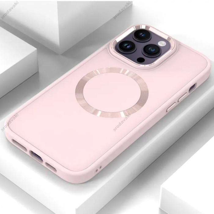 Чохол Metal Style Case with MagSafe iPhone 12 Pink