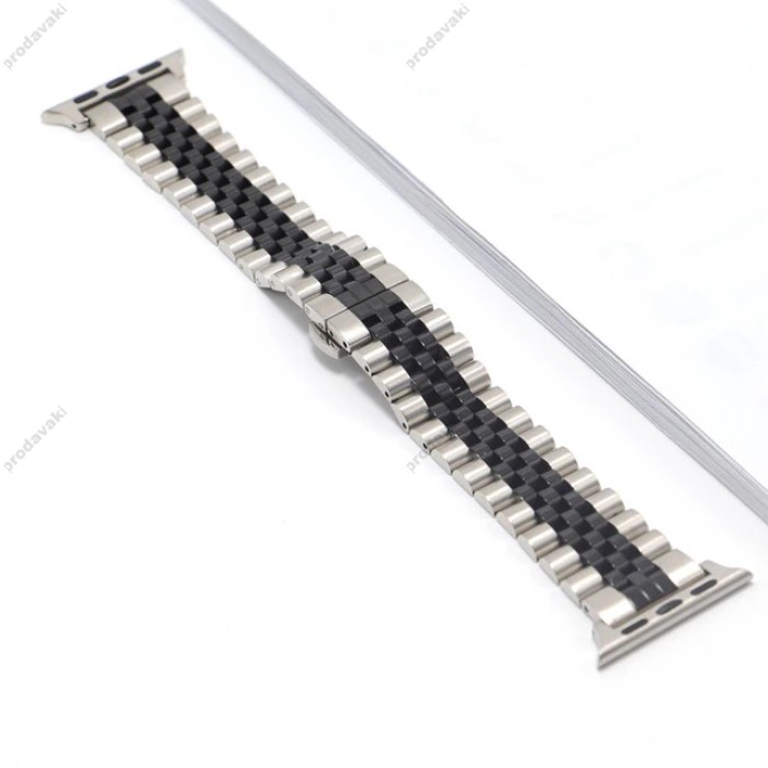 Ремінці Apple Watch Steel Band 5 Beats 38mm / 40mm / 41mm silver-black