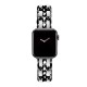 Ремінець Chanel Leather для Apple Watch 42mm / 44mm / 45mm Black / White