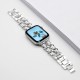 Ремінець Chanel Leather для Apple Watch 42mm / 44mm / 45mm Silver / Silver