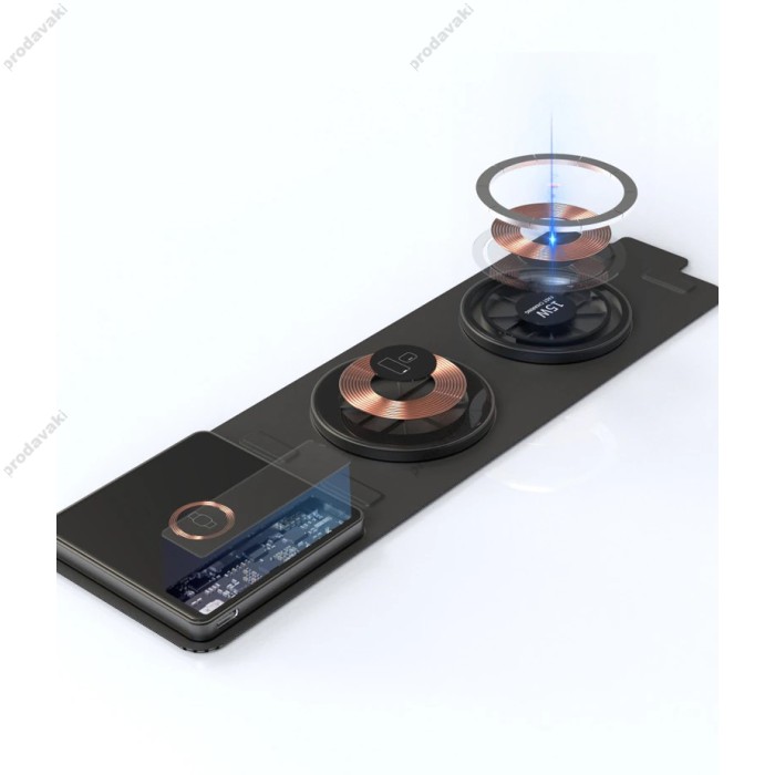 Бездротова зарядка 3 IN1 T01 MAGSAFE (iPhone, iWatch, AirPods) 15W FAST Black