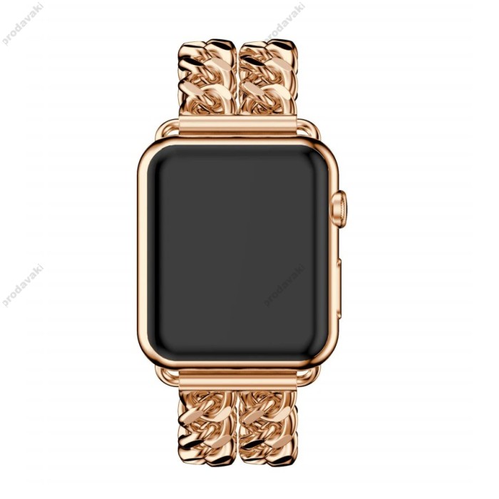Ремінець Chanel New Metal для Apple Watch 42mm / 44mm / 45mm / 49mm Rose Gold
