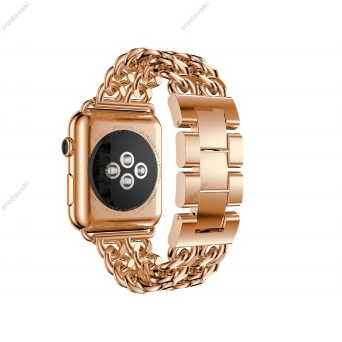 Ремінець Chanel New Metal для Apple Watch 42mm / 44mm / 45mm / 49mm Rose Gold