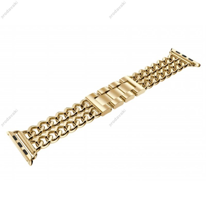 Ремінець Chanel New Metal для Apple Watch 42mm / 44mm / 45mm / 49mm Gold