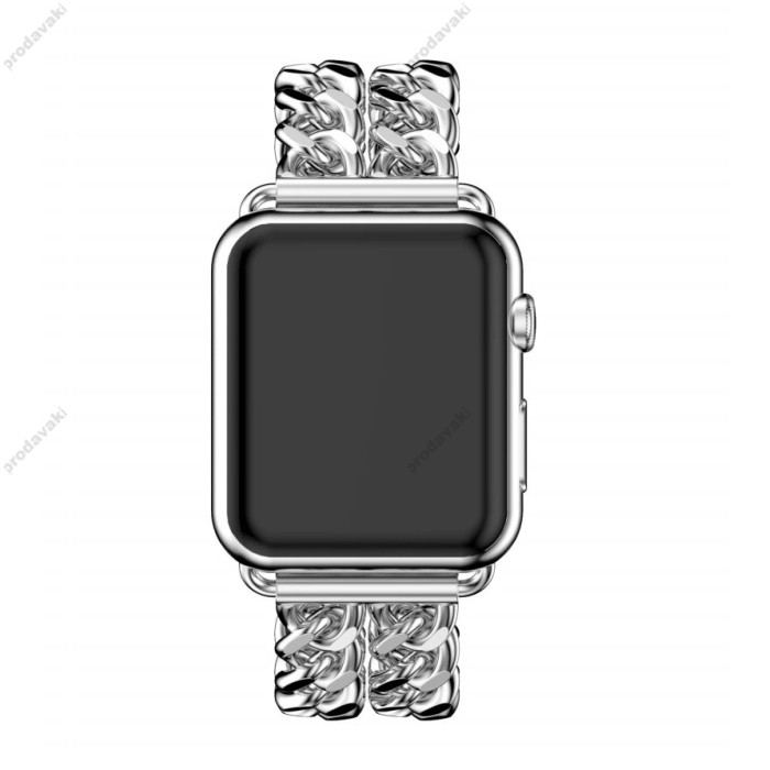 Ремінець Chanel New Metal для Apple Watch 38mm / 40mm / 41mm Silver