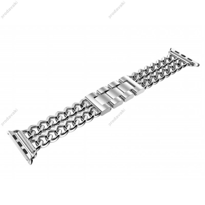 Ремінець Chanel New Metal для Apple Watch 38mm / 40mm / 41mm Silver
