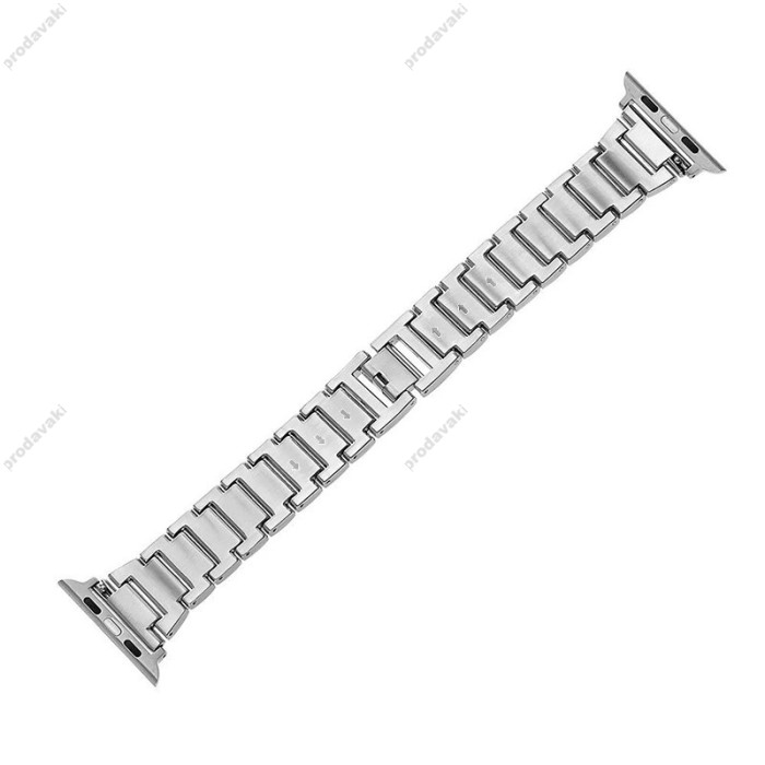 Ремінець 3-bead Diamond Metal Band для Apple Watch 38mm / 40mm / 41mm Silver